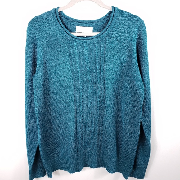 Caroline Taylor  greenish blue sweater - Picture 1 of 8